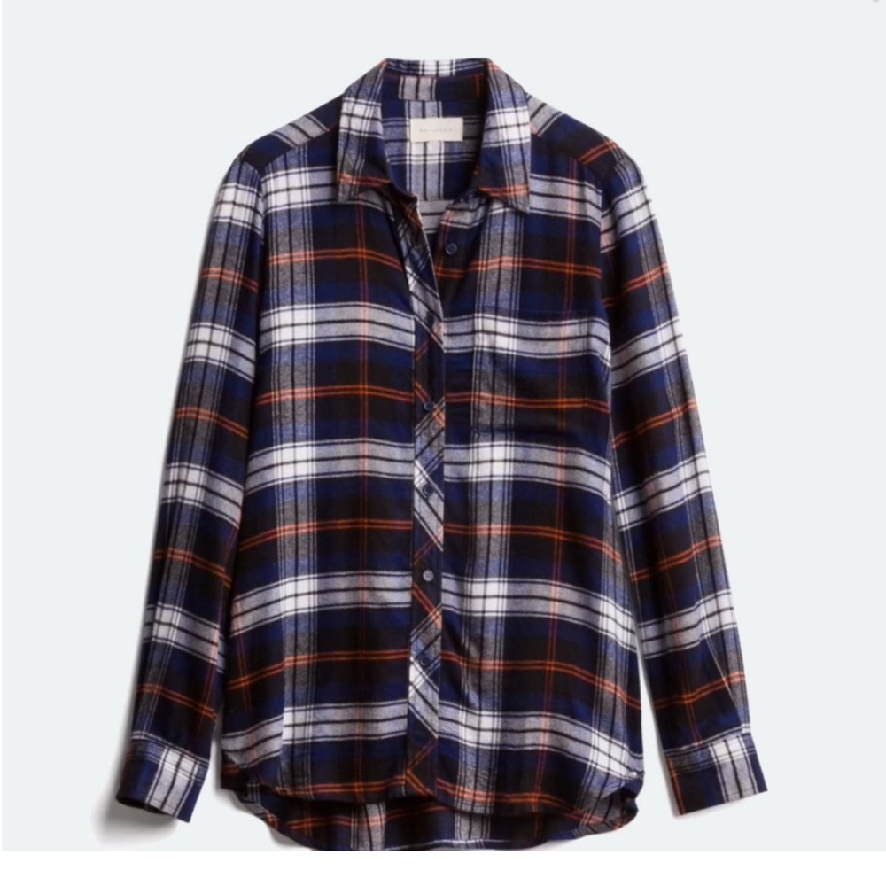 MELLODAY Navy and White Plaid Shirt